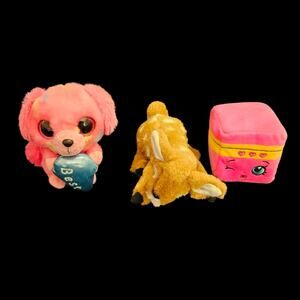 Lot Plush Toys YooHoo Friends Dog Soundprints Fawn Shopkins Cube Set of 3